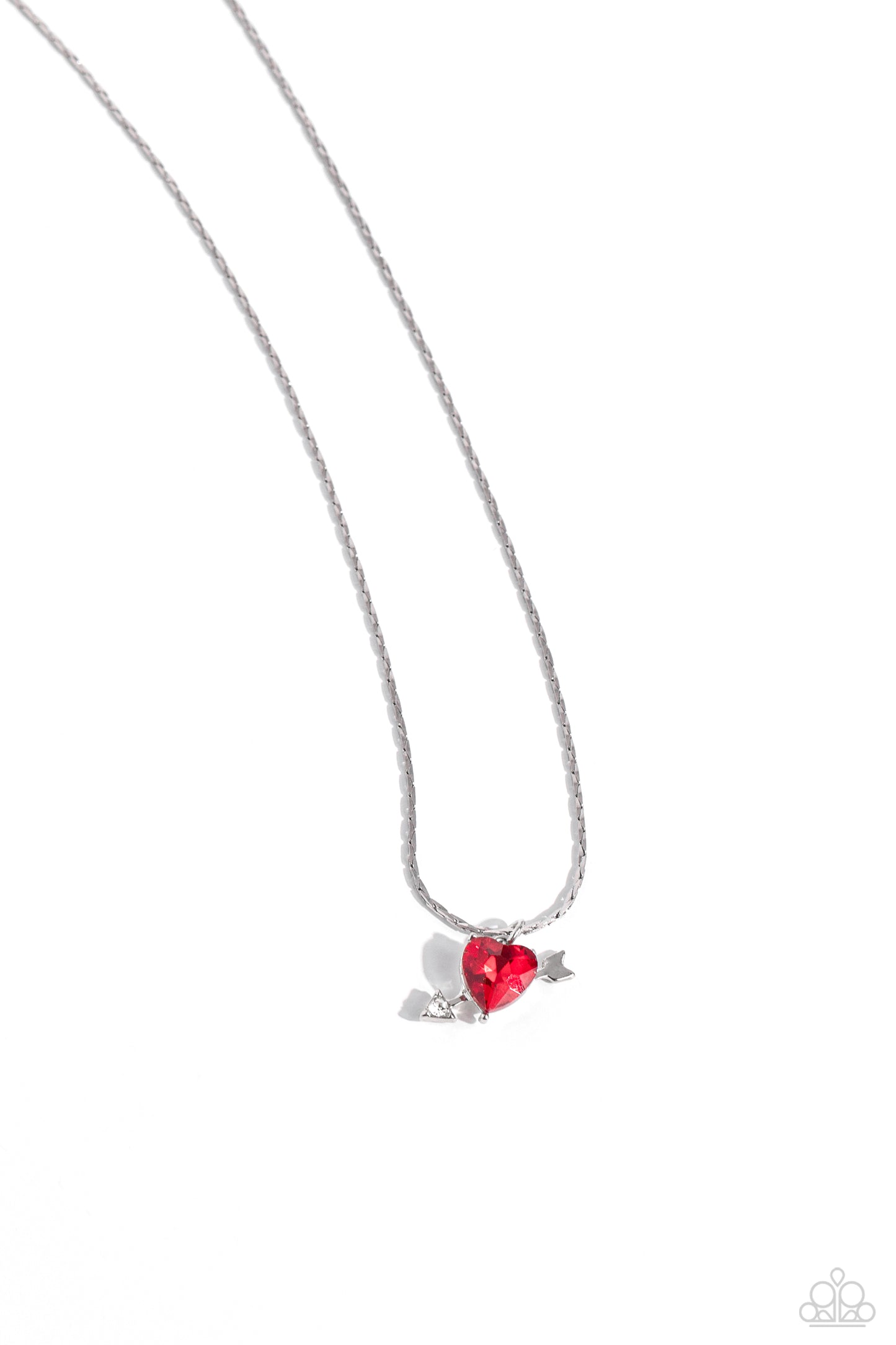 Paparazzi Accessories-Courting Cupid Red Heart Charm Necklace Set