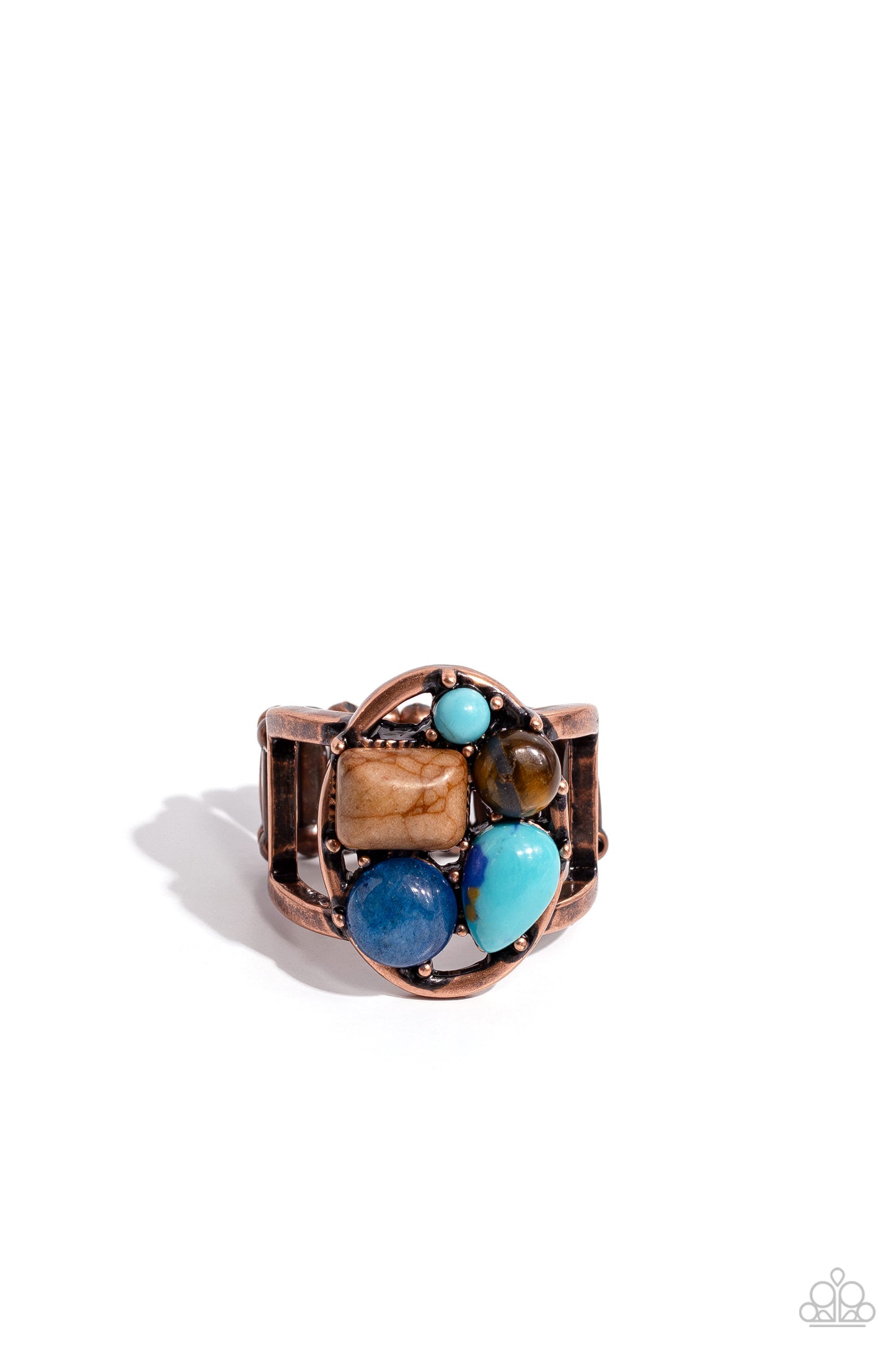 Paparazzi Accessories-Crafted Collection Copper Earthy Oval Stone Ring