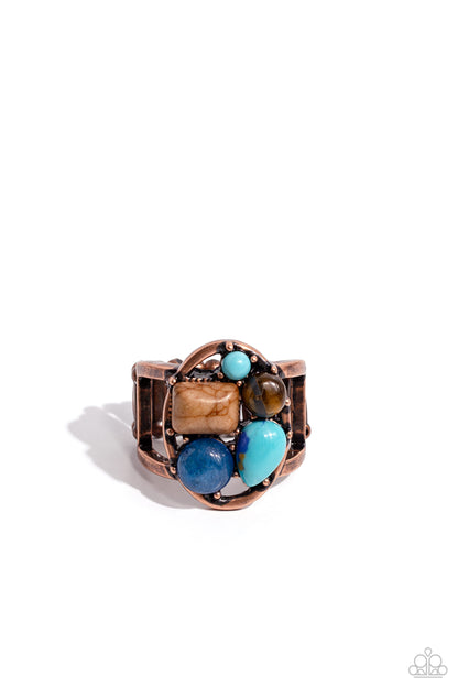 Paparazzi Accessories-Crafted Collection Copper Earthy Oval Stone Ring