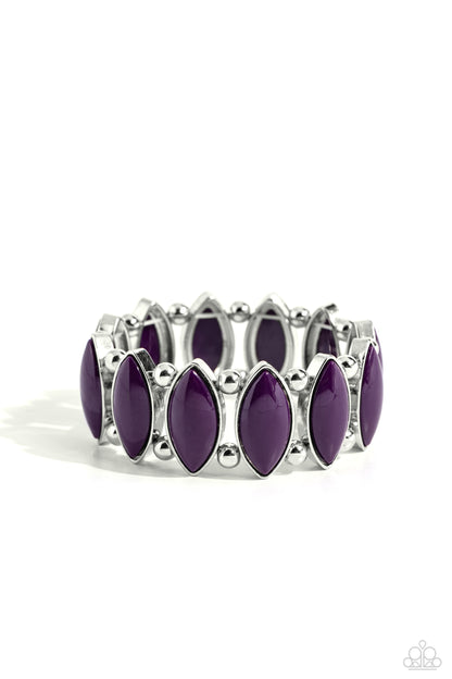 Paparazzi Accessories-Cry Me A RIVERA Purple Plum Bead Bracelet