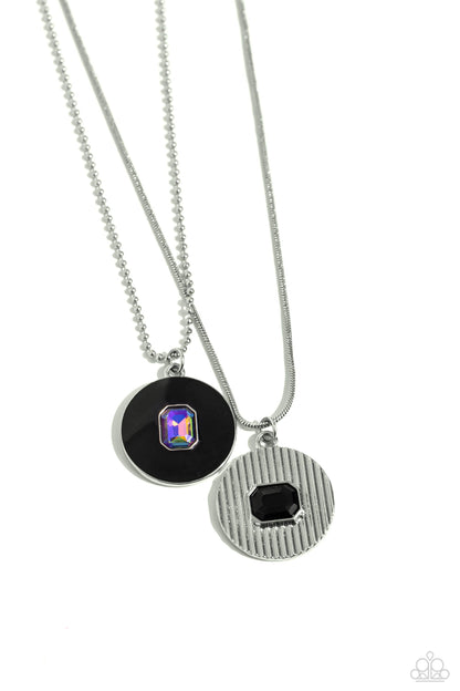 Paparazzi Accessories-Cryptic Couture Black Two-Chain Pendant Set