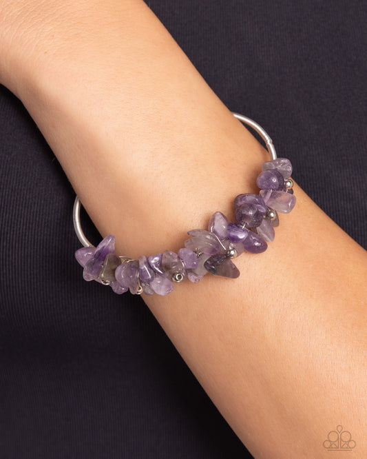 Paparazzi Accessories-Dainty Deconstruction Purple Stone Bead Bracelet