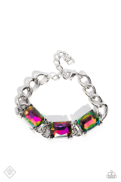 Paparazzi Accessories-Dazzling Debut Multi June 2023 FF Oil Spill Bracelet