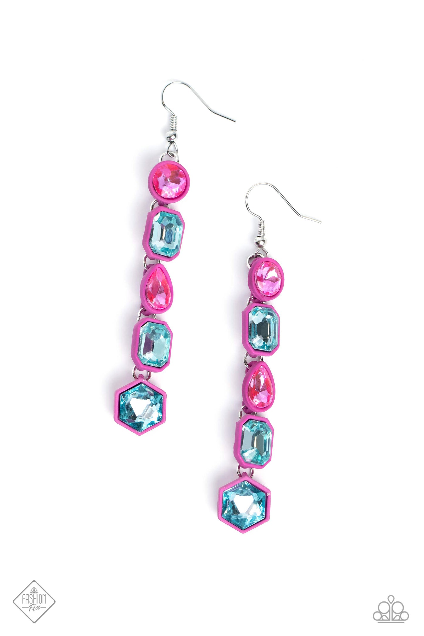 Paparazzi Accessories-Developing Dignity Pink July 2023 FF Earrings