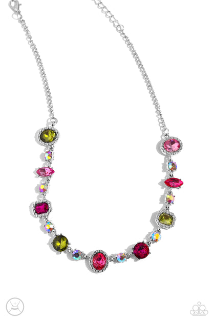 Paparazzi Accessories-Dramatic Debut Multi Iridescent Choker Set
