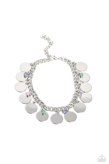 Paparazzi Accessories-Dreamy Discs Multi Dainty Bead Silver Bracelet