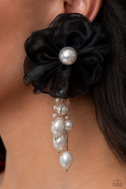 Paparazzi Accessories-Dripping In Decadence Black LOTP Pearl Earrings