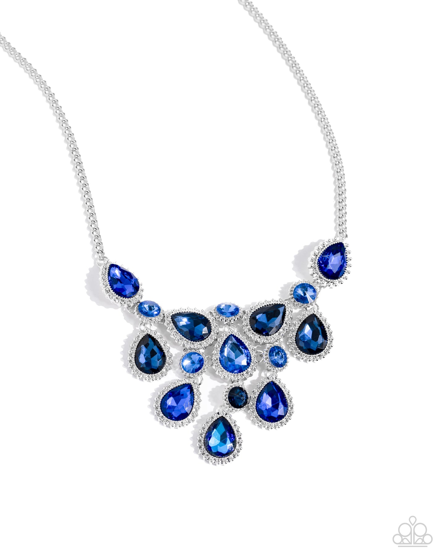 Paparazzi Accessories-Dripping In Dazzle Blue Cluster Necklace Setvf