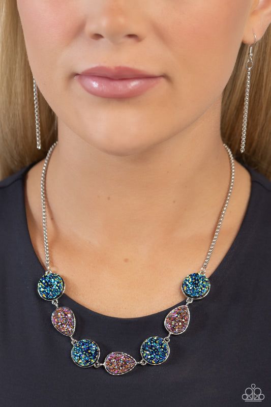 Paparazzi Accessories-Druzy Demand Multi Oil Spill Round Necklace Set