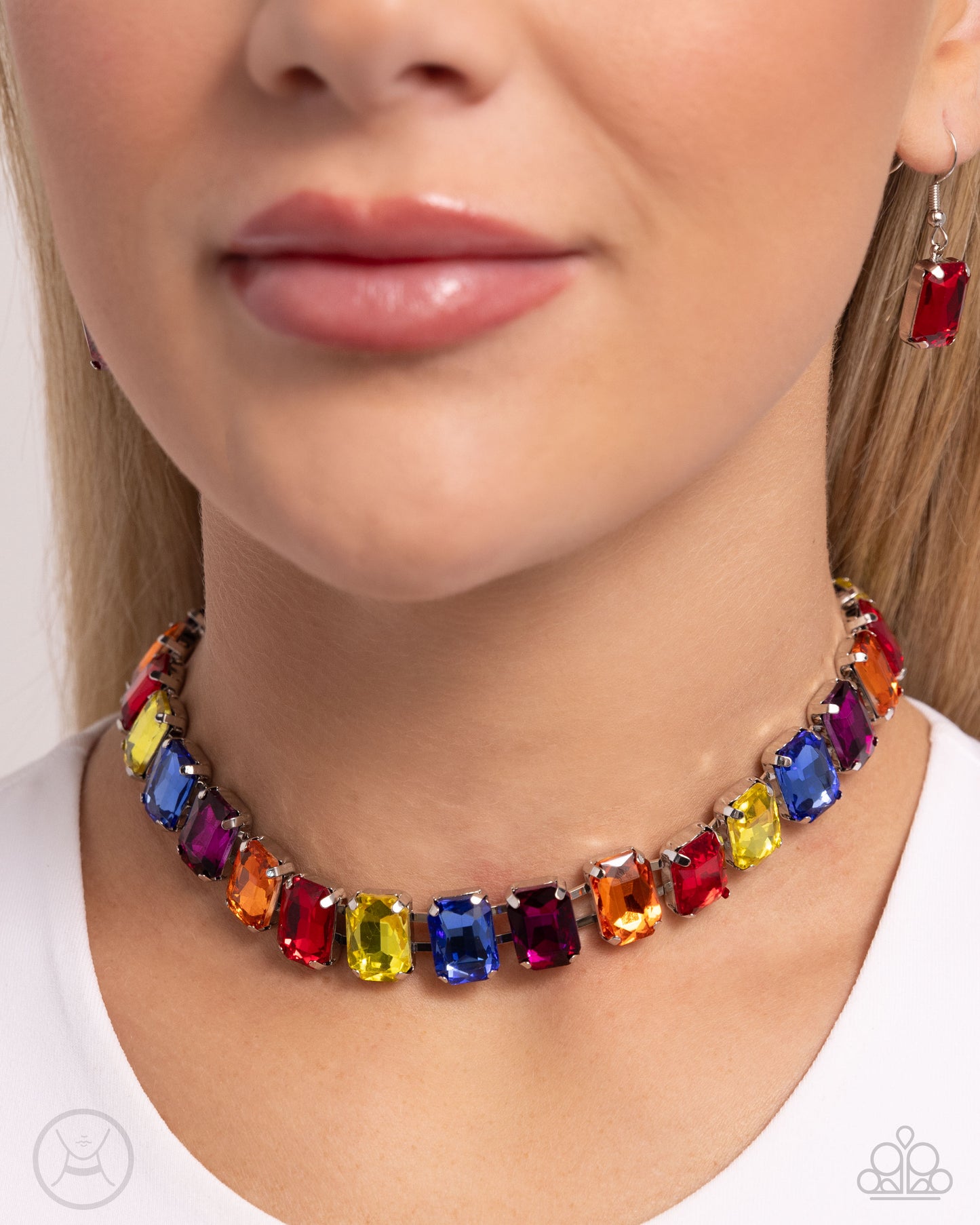 Paparazzi Accessories-Ecstatic Emeralds Multicolored Gems Choker Set