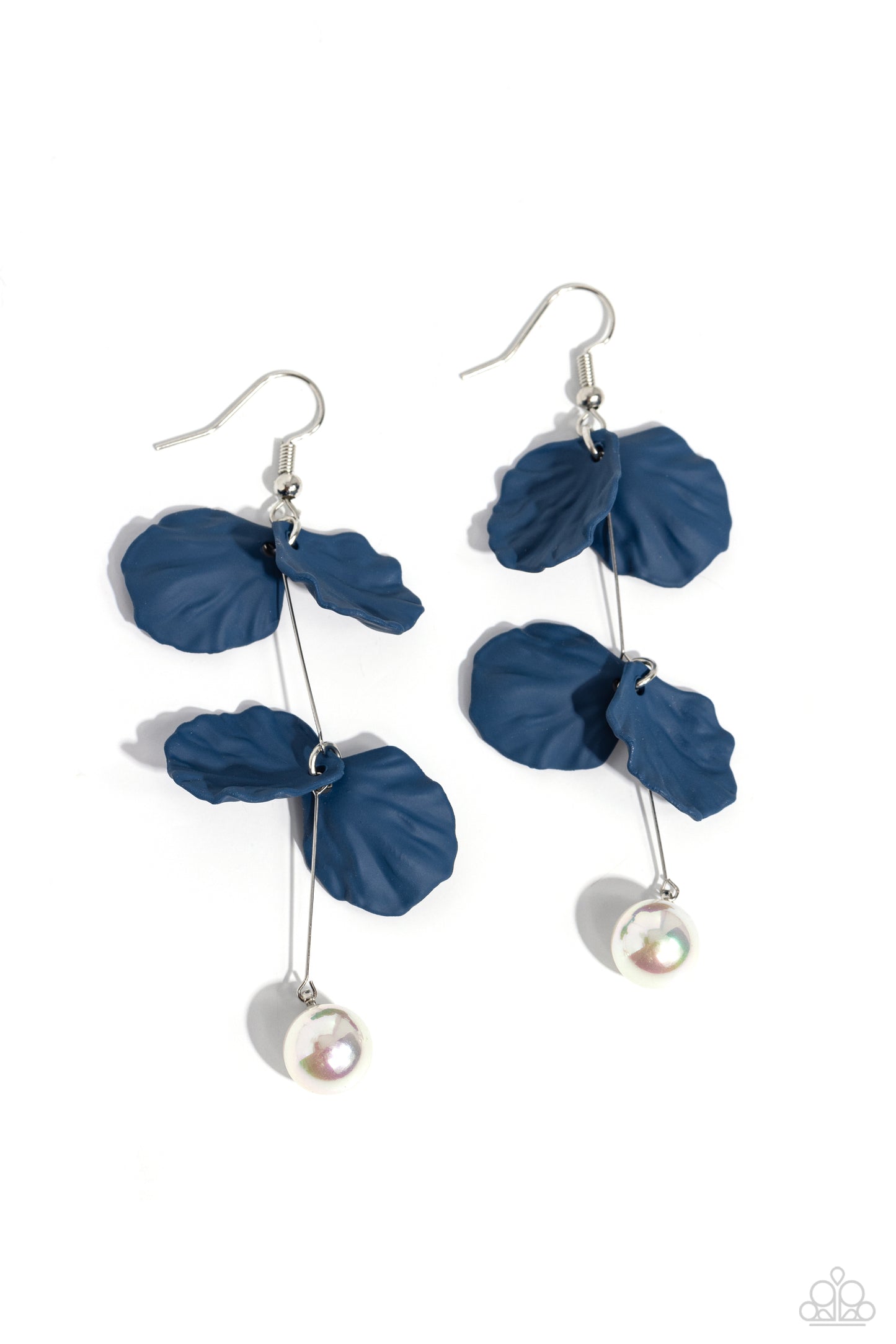 Paparazzi Accessories-Edwardian Era Blue Petal Pearl Earring