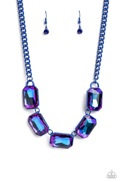 Paparazzi Accessories-Emerald City Couture Blue LOTP Necklace Set