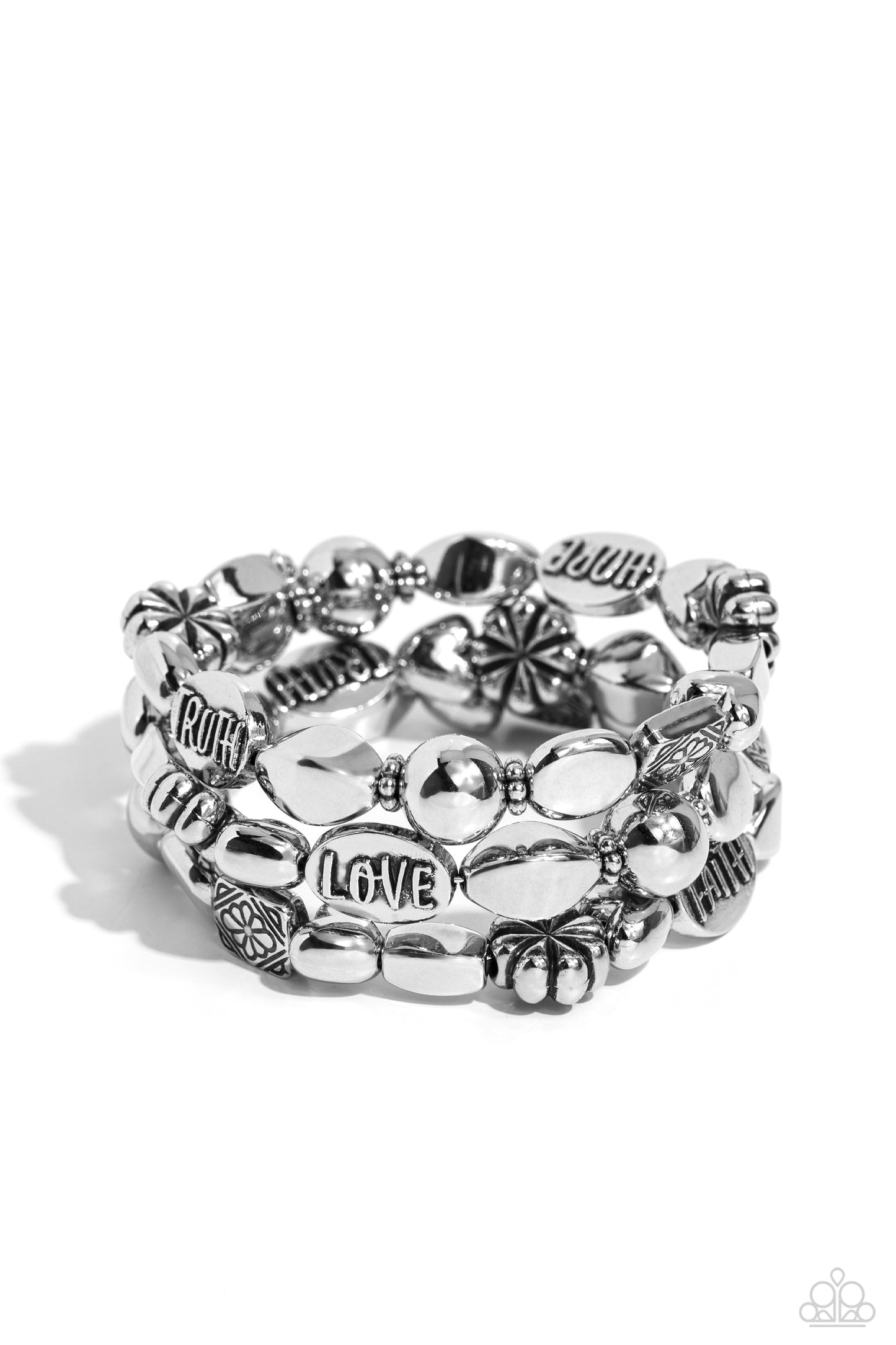 Paparazzi Accessories-Enchanting Emotion Silver Oval Inspired Bracelet