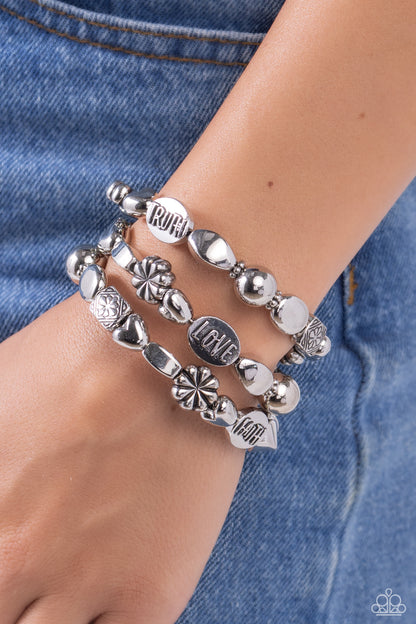 Paparazzi Accessories-Enchanting Emotion Silver Oval Inspired Bracelet