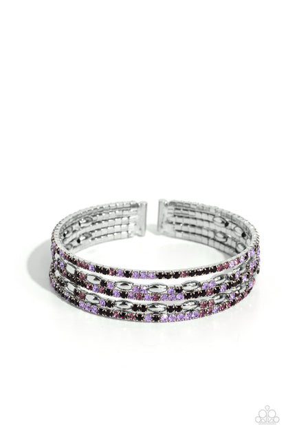 Paparazzi Accessories-Endless Energy Purple Dazzling Cuff Bracelet
