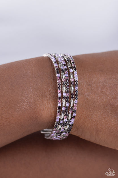 Paparazzi Accessories-Endless Energy Purple Dazzling Cuff Bracelet