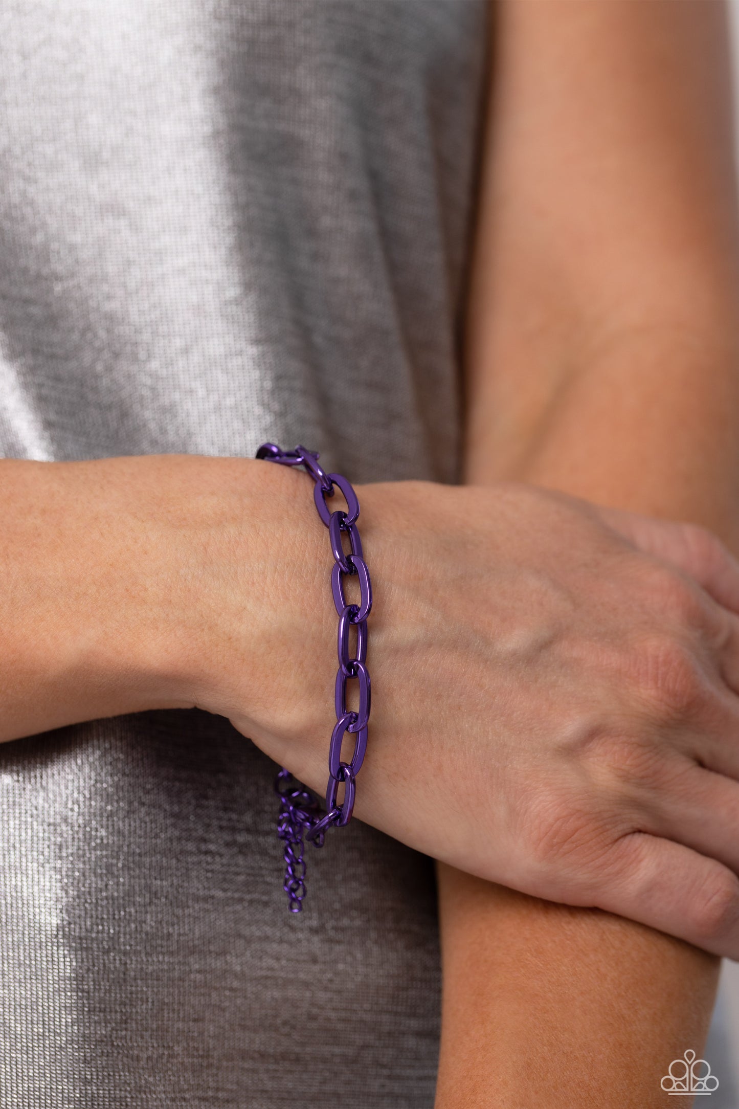 Paparazzi Accessories-Energetic Encore Purple Link Urban Bracelet