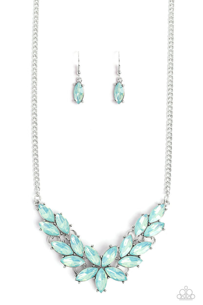 Paparazzi Accessories-Ethereal Efflorescence Green Floral Necklace Set