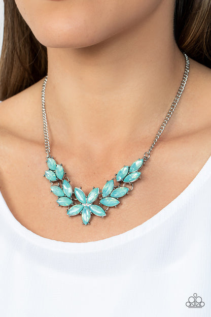 Paparazzi Accessories-Ethereal Efflorescence Green Floral Necklace Set
