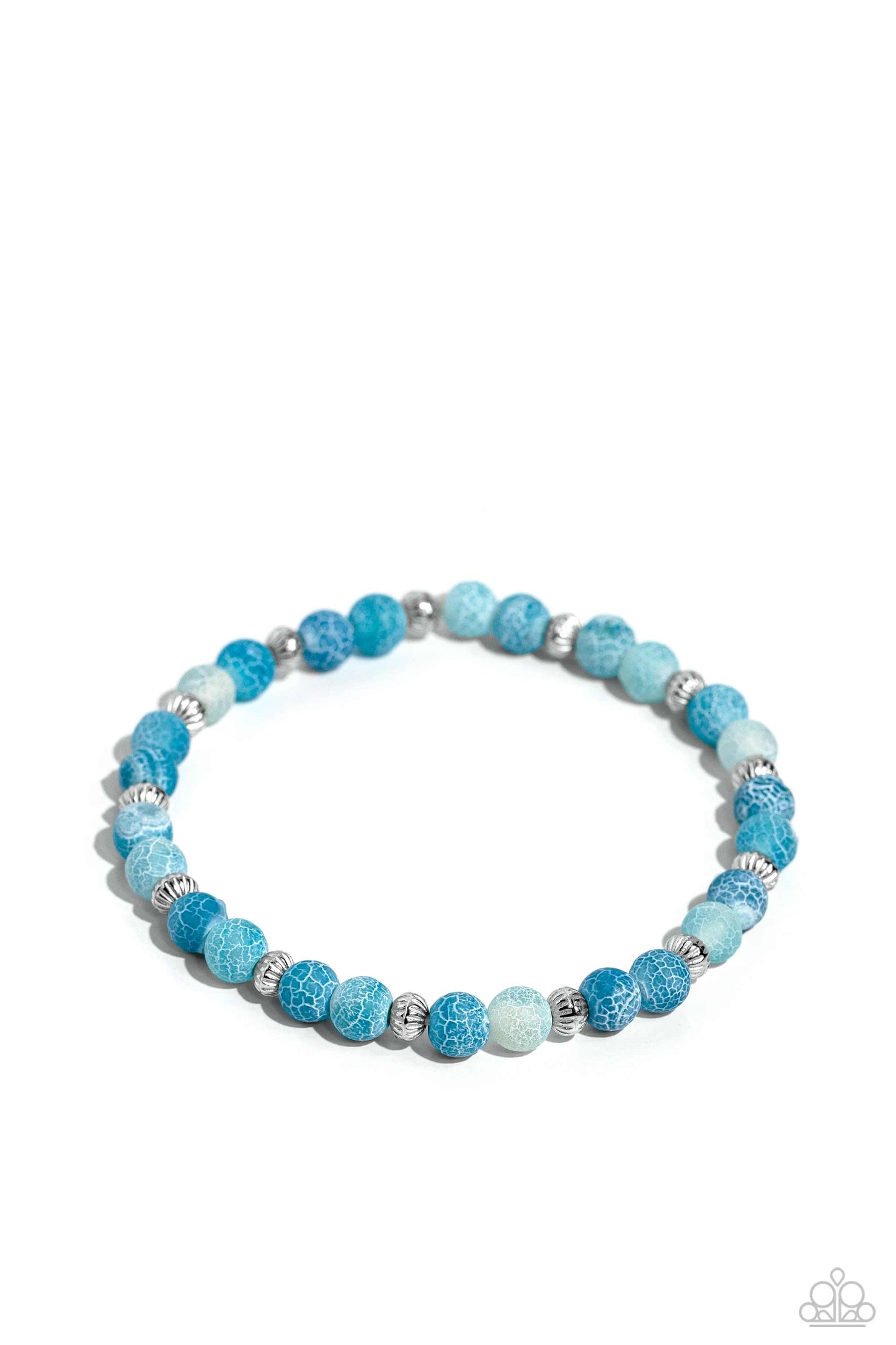 Paparazzi Accessories-Ethereally Earthy Blue Crackle Stone Bracelet