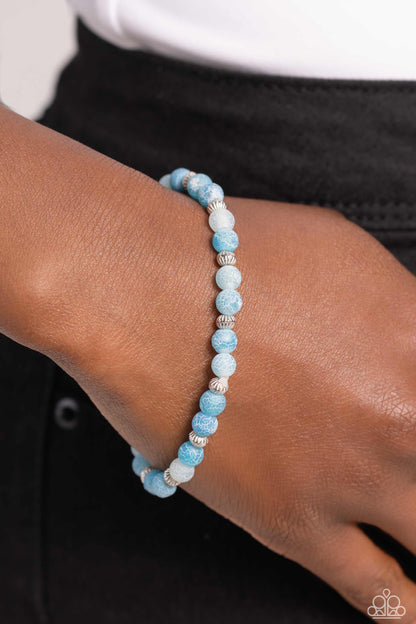 Paparazzi Accessories-Ethereally Earthy Blue Crackle Stone Bracelet