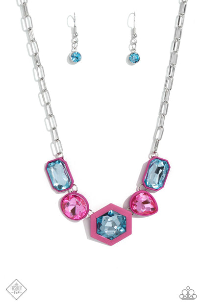 Paparazzi Accessories-Evolving Elegance Pink July 2023 FF Necklace Set