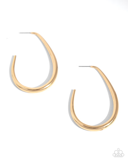 Paparazzi Accessories-Exclusive Element Gold Abstract Loop Earrings