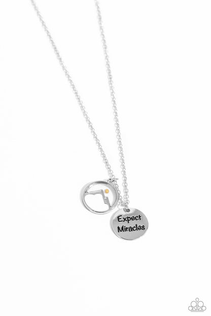 Paparazzi Accessories-Expect Miracles White Mustard Seed Pendant Set