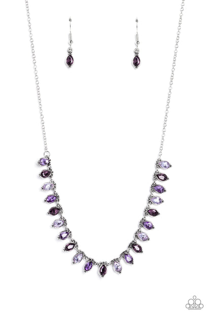 Paparazzi Accessories-Fairy Light Fashion Purple Teardrop Necklace Set