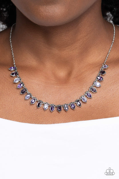 Paparazzi Accessories-Fairy Light Fashion Purple Teardrop Necklace Set