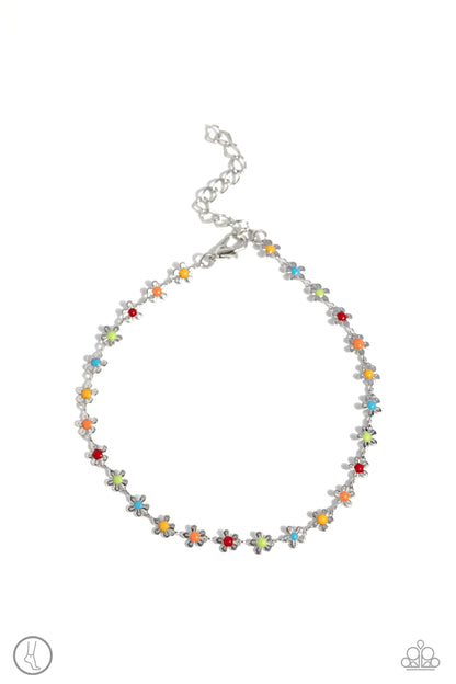Paparazzi Accessories-Familiar Florals Multi Dinty Daisies Anklet