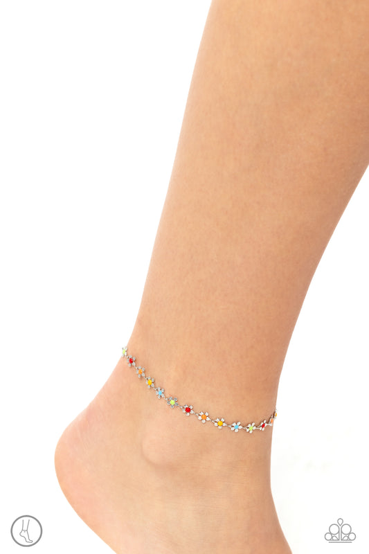 Paparazzi Accessories-Familiar Florals Multi Dinty Daisies Anklet