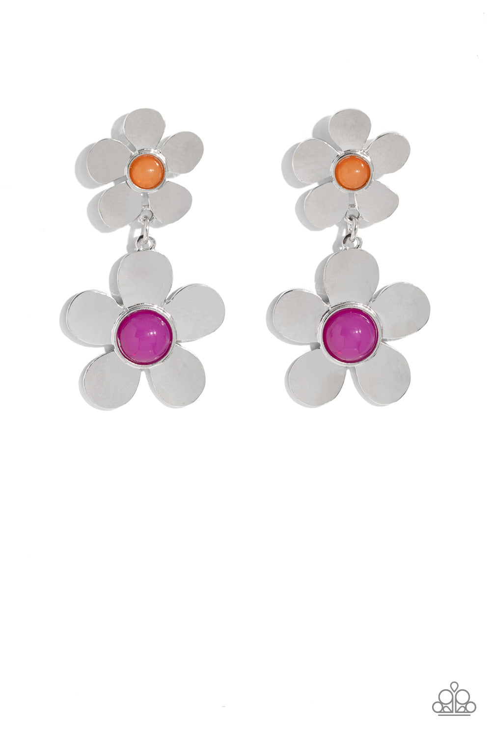 Paparazzi Accessories-Fashionable Florals Pink Sleek Petal Earrings