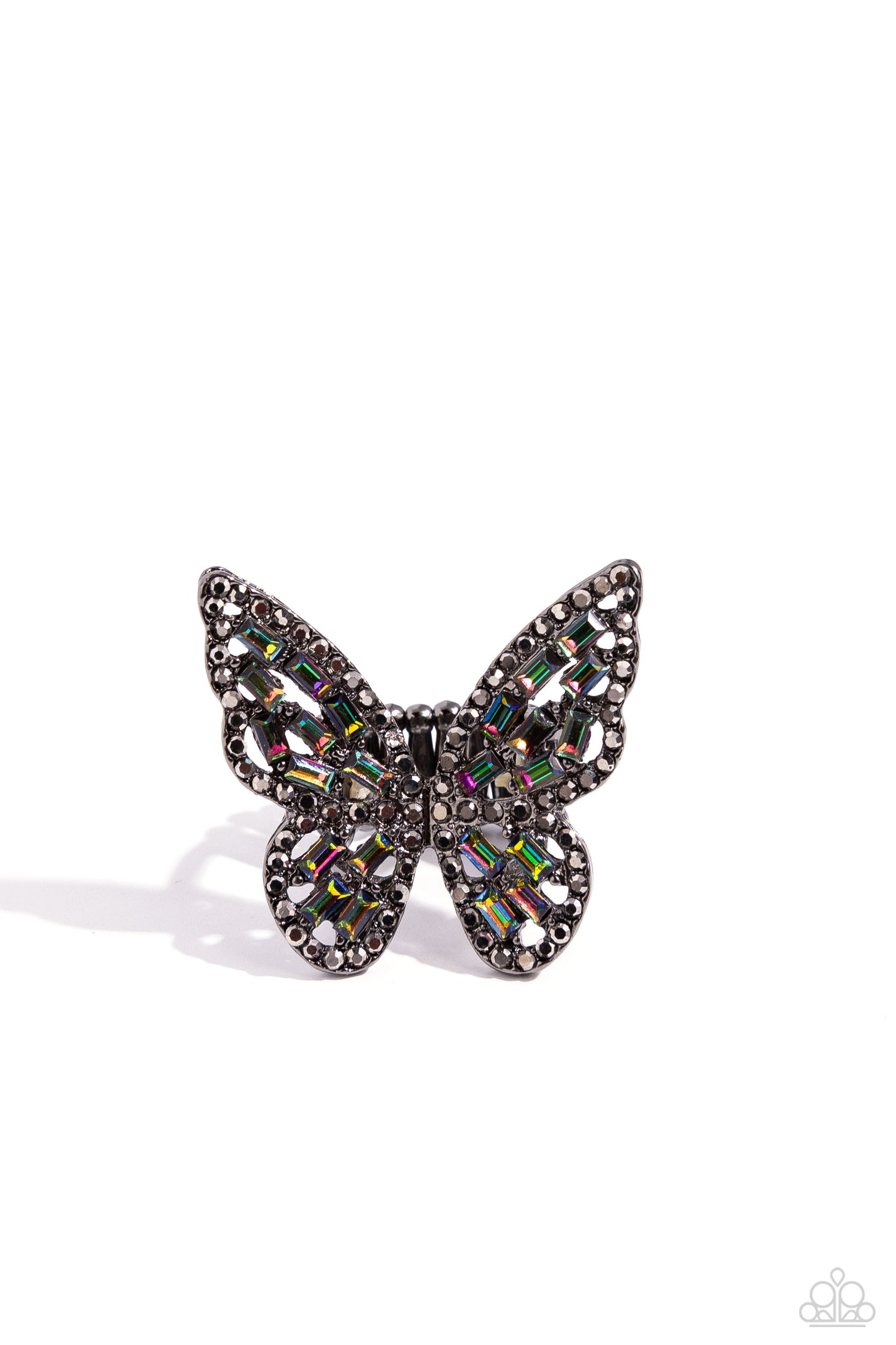 Paparazzi Accessories-Flauntable Flutter Multi Oil Spill Butterfly Ring