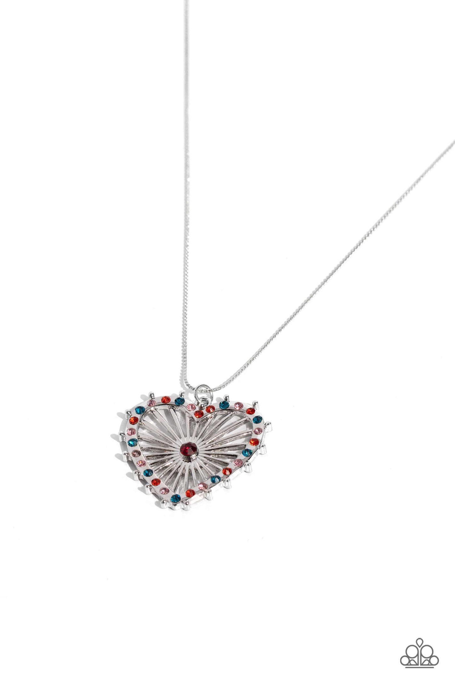 Paparazzi Accessories-Flirting Ferris Wheel Red Heart Necklace Set