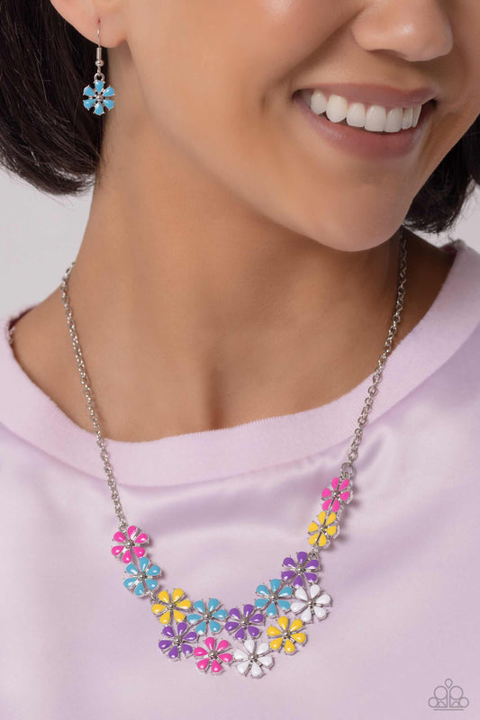 Paparazzi Accessories-Floral Fever Multi Flowery Studded Necklace Set