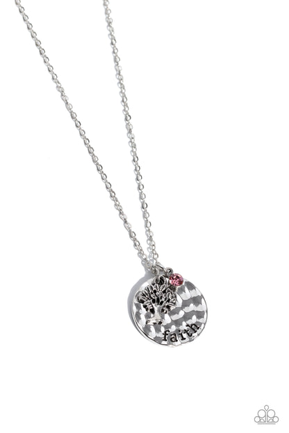 Paparazzi Accessories-Flourishing Faith Pink Rhinestone Necklace Set