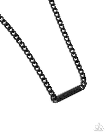 Paparazzi Accessories-Fully Committed Black Men's Curb Chain Necklace