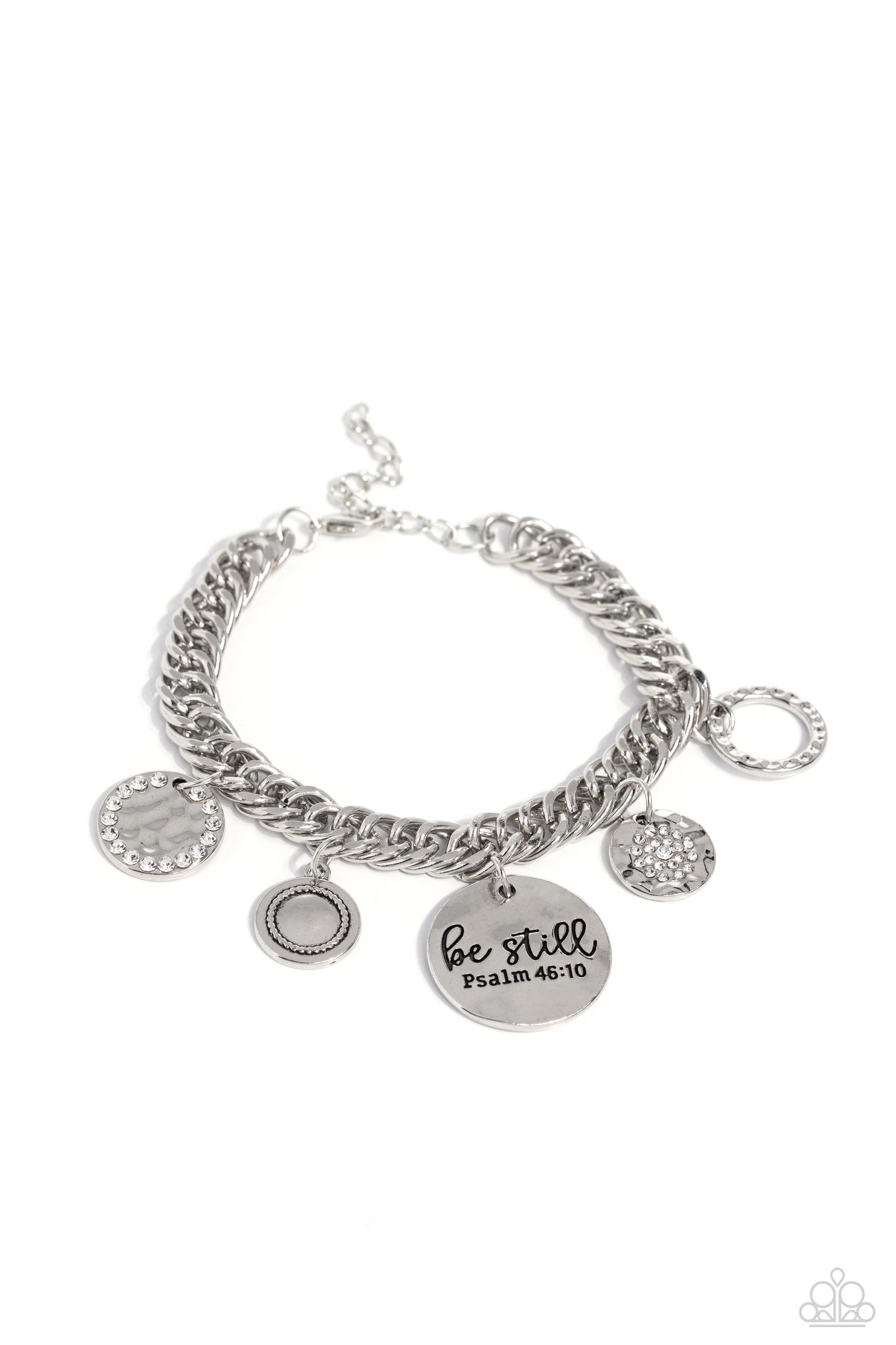 Paparazzi Accessories-GLITTER And Grace White "Be Still" Bracelet