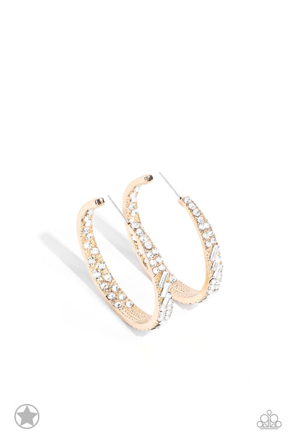 Paparazzi Accessories-GLITZY By Association Gold Chunky Hoop Earrings