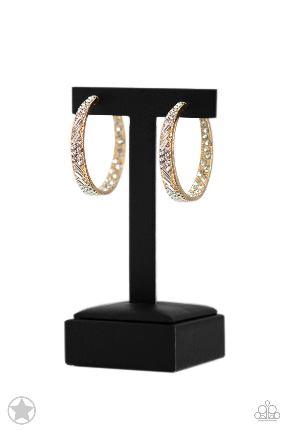 Paparazzi Accessories-GLITZY By Association Gold Chunky Hoop Earrings