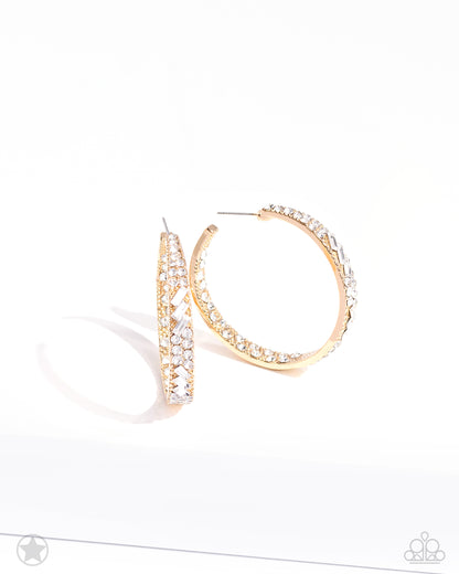 Paparazzi Accessories-GLITZY By Association Gold Chunky Hoop Earrings