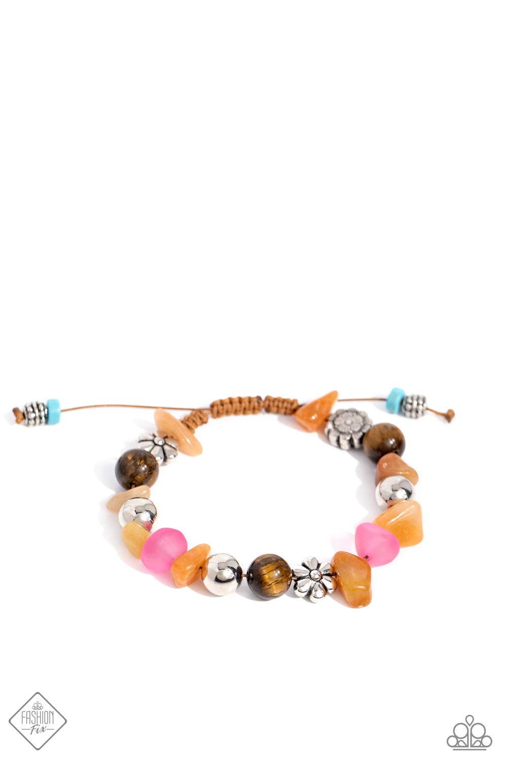 Paparazzi Accessories-Garden Party Pattern Orange Stones Bracelet