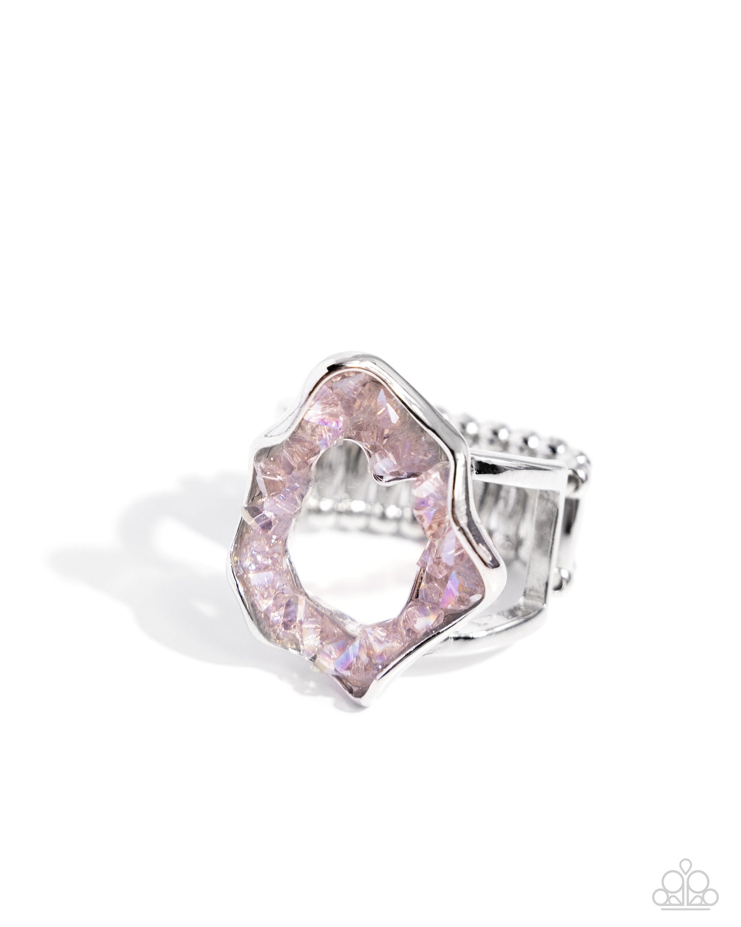 Paparazzi Accessories-Geode Grace Pink Abstract Centerpiece Crystal Ring