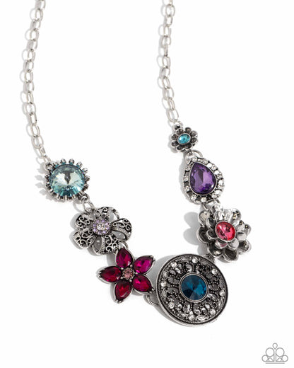 Paparazzi Accessories-Giddy Garden Multi Floral LOTP Necklace Set