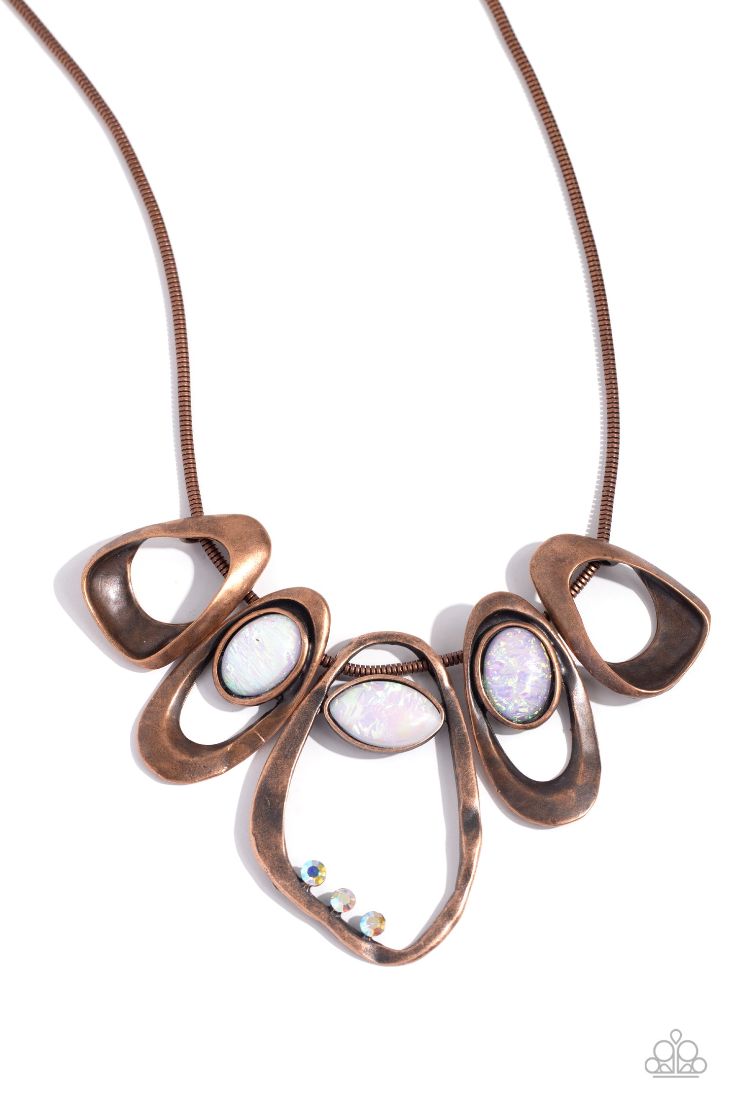 Paparazzi Accessories-Gleaming Gala Copper Abstract Necklace Set
