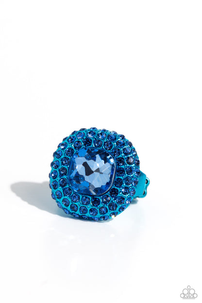 Paparazzi Accessories-Glistening Grit Blue Persian Jewel Rhinestone Ring