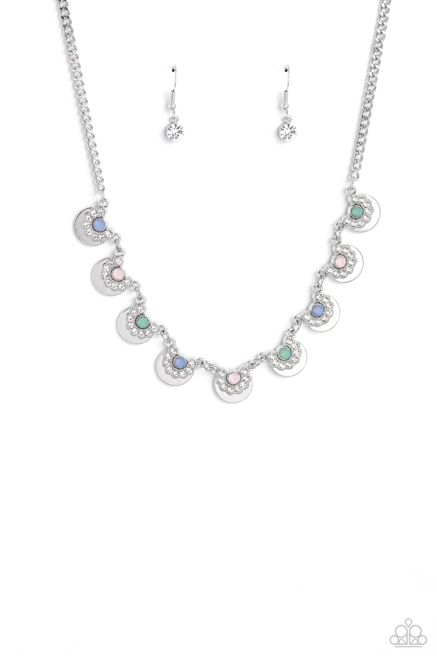 Paparazzi Accessories-Grandiose Grace Multi Rhinestone Necklace Set