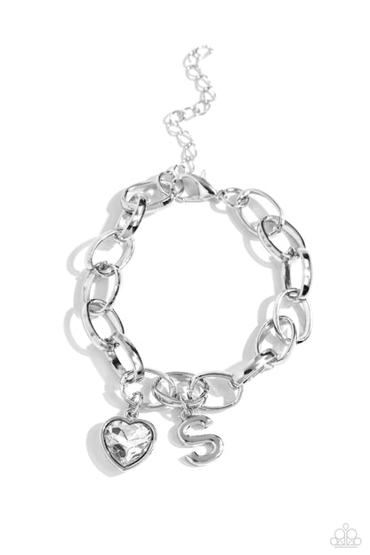 Paparazzi Accessories-Guess Now Its INITIAL C,D,J, M,T,S, Charm Bracelet