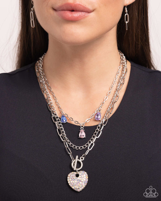 Paparazzi Accessories-HEART History Multi Iridescent Layered Necklace Set